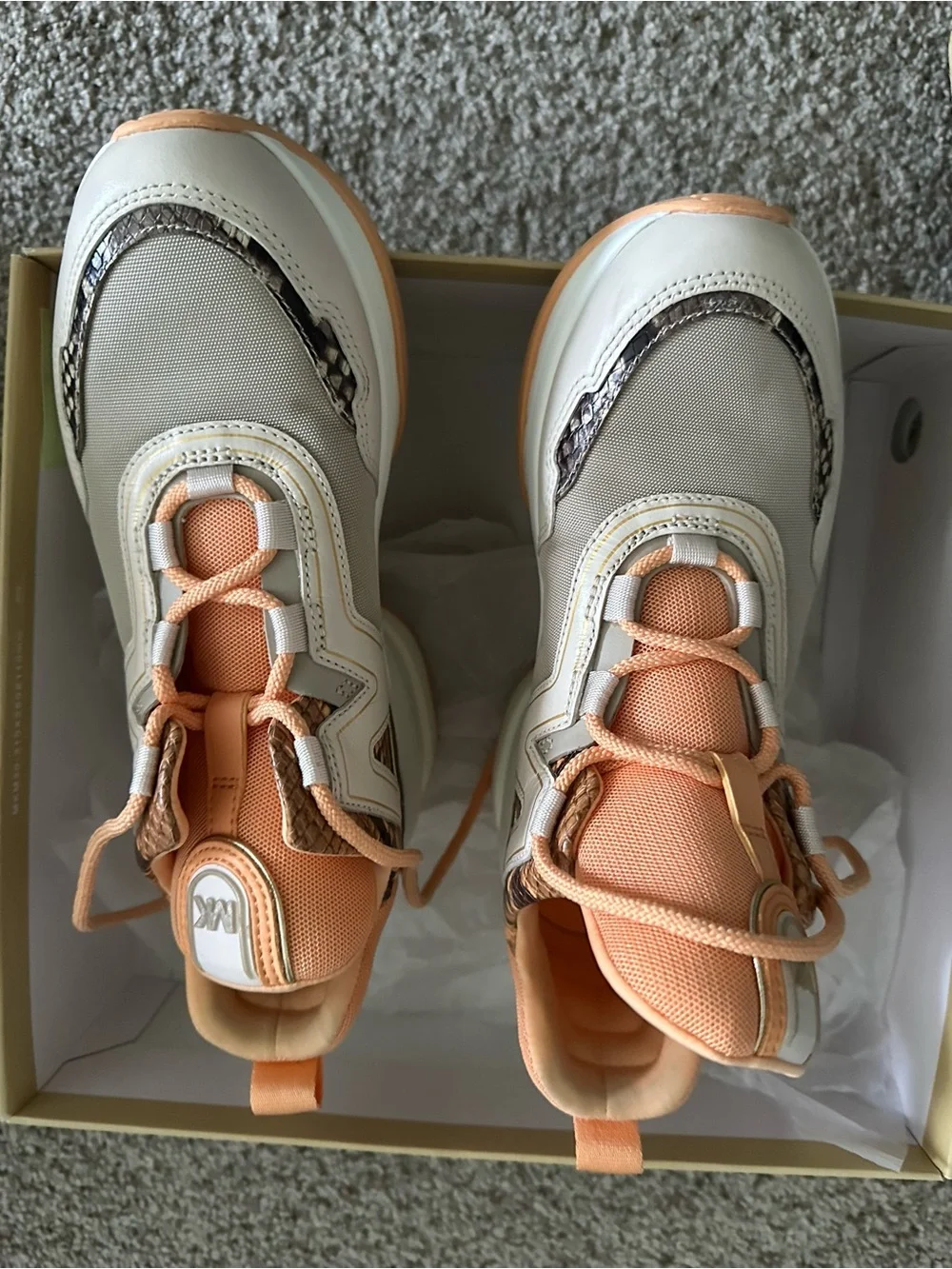 MK Chunky Neutral & Peach Women's Fashion Sneakers